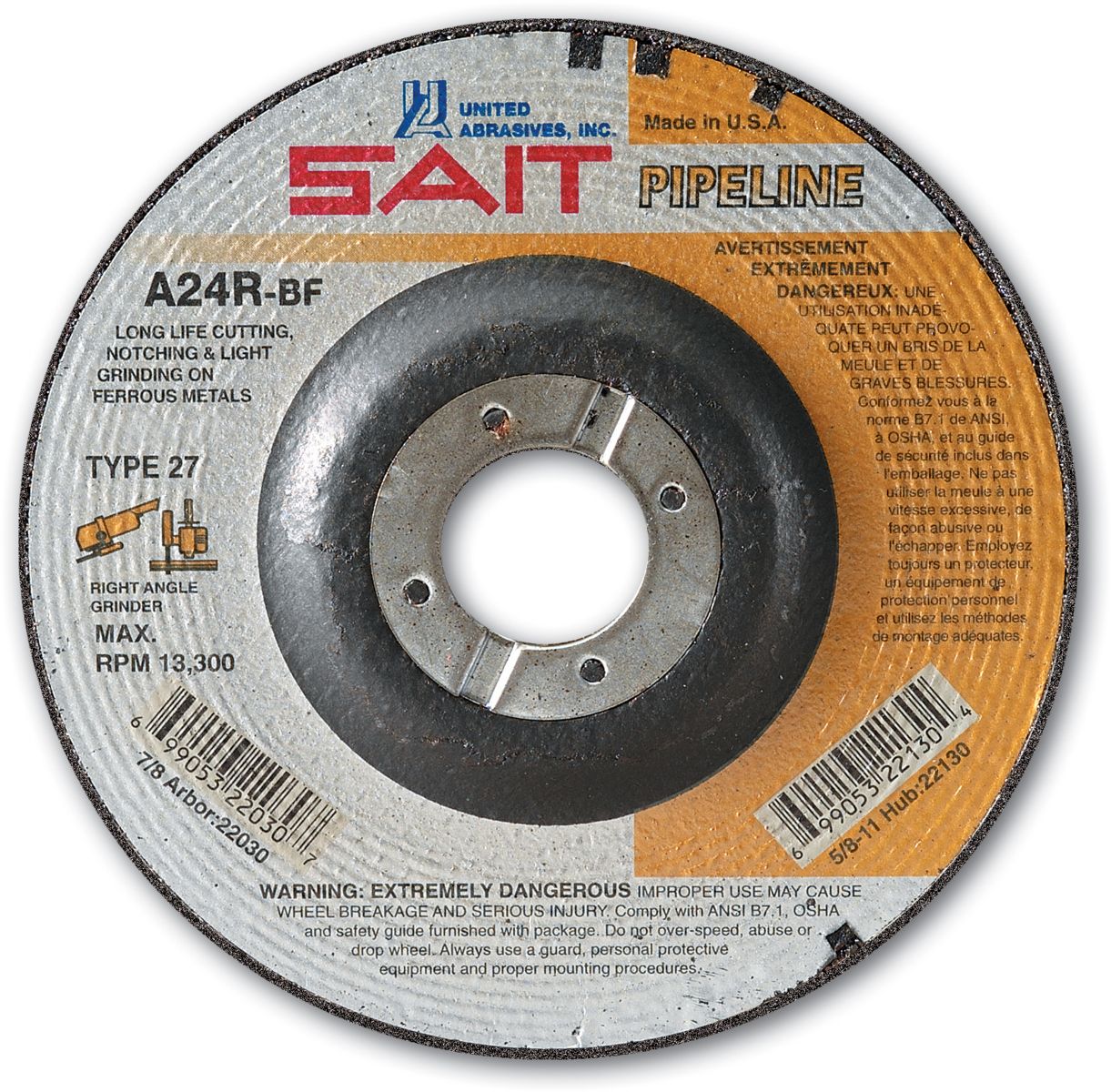 SAIT 22065 - Corte fierro tipo 27 9 X 1/8 X 7/8 PIPE