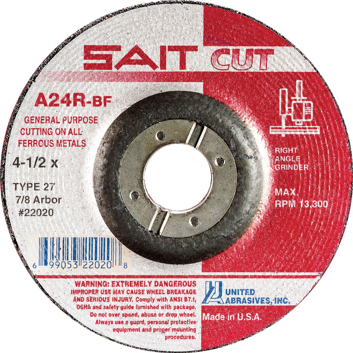 SAIT 23060 Corte fierro tipo 1 3" X 1/8" X 3/8" A24R