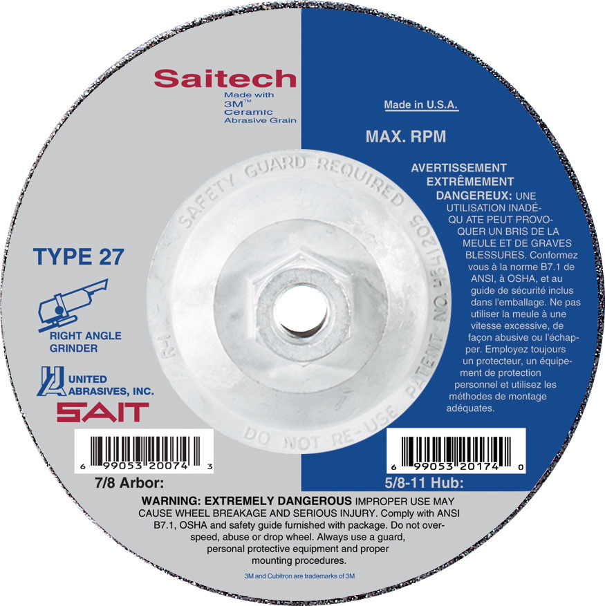 SAIT 20089 - tipo 27 7" X 1/4" X 5/8-11 SAITECH