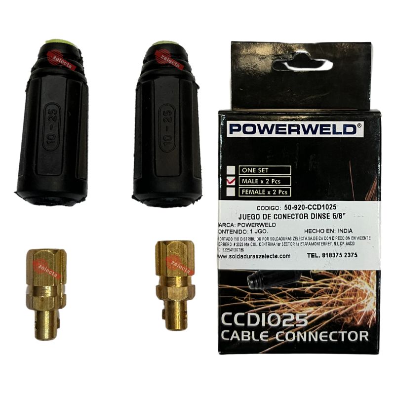 Par de conectores Dinse macho 5/8" CCD1025